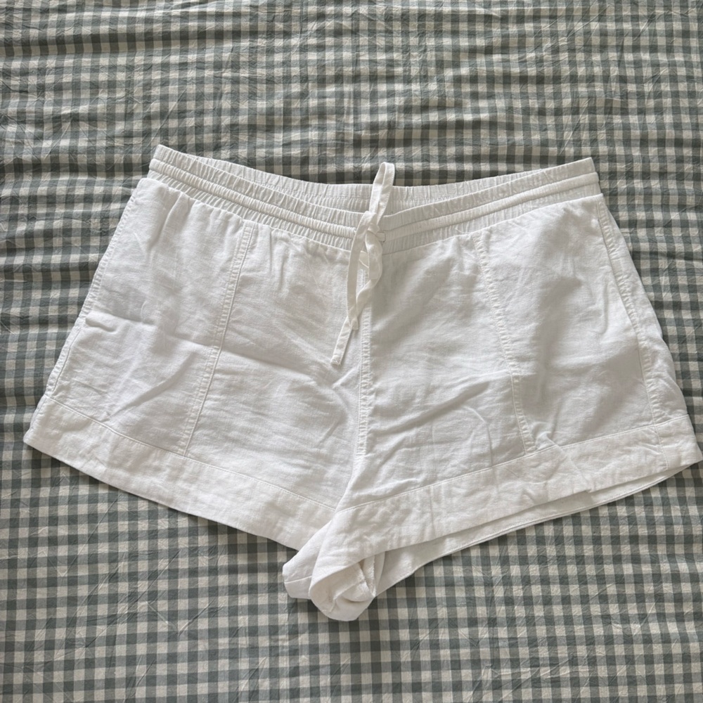 White Linen Shorts